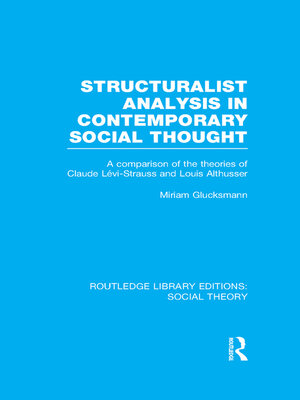 cover image of Structuralist Analysis in Contemporary Social Thought (RLE Social Theory)